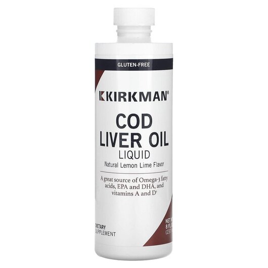 Основне фото товару Cod Liver Oil Liquid Lemon Lime Flavor, Олія печінки тріски, 237 