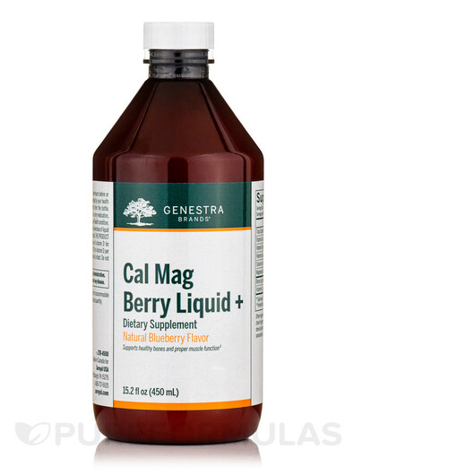 Основне фото товару Cal Mag Berry Liquid + Natural Blueberry Основне фото товару Cal Mag Berry Liquid + Natural Blueberry, Кальцій Магній, 450 мл