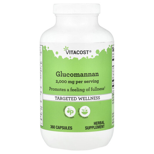 Основне фото товару Vitacost, Glucomannan, Глюкоманнан, 360 капсул