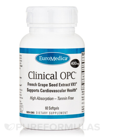 Основное фото товара Clinical OPC 400 mg Основное фото товара Экстракт виноградных косточек, Clinical OPC 400 mg, 60 капсул