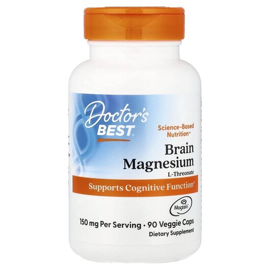 Основное фото товара Brain Magnesium with Magtein 50 mg Основное фото товара Doctor's Best, Магний с Магнезином 50 мг, Brain Magnesium, 9