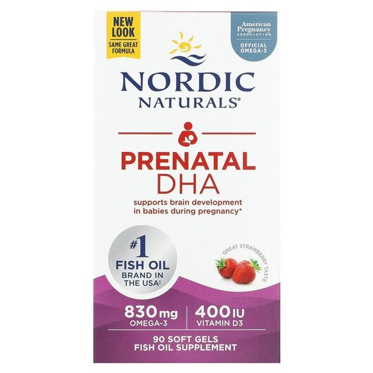 Основне фото товару Nordic Naturals, Prenatal DHA, ДГК, 90 капсул