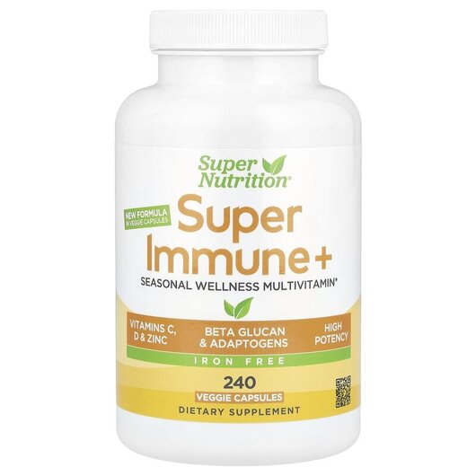 Основне фото товару Super Immune+ Multivitamin Iron Free Основне фото товару Super Nutrition, Super Immune+ Iron Free, Мультивітаміни, 240 кап