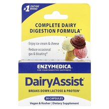 Перетравлення лактози DairyAssist Enzymedica 30 капсул Перетравлення лактози DairyAssist Enzymedica 30 капсул