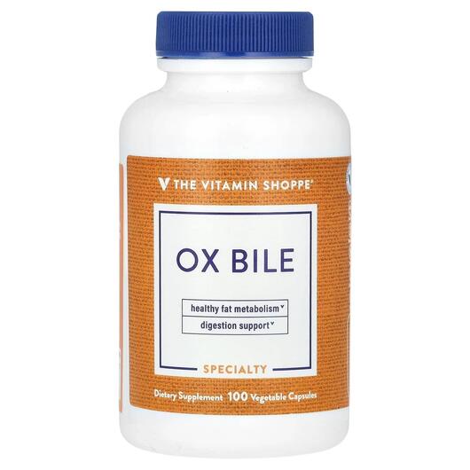 Основне фото товару TheVitaminShoppe, Ox Bile, Бичача жовч, 100 капсул