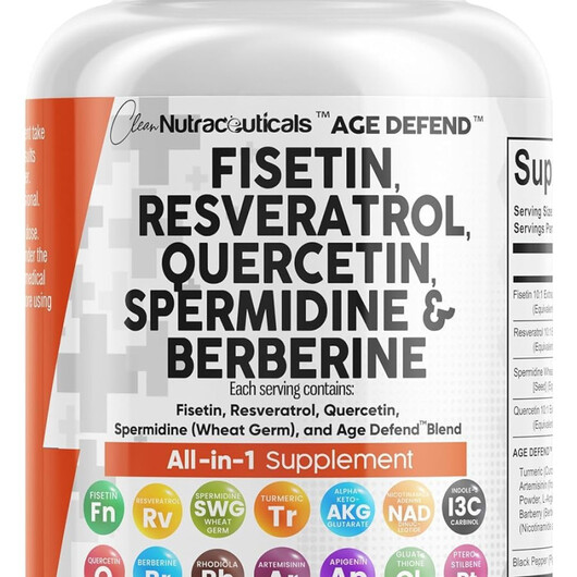 Основне фото товару Fisetin Quercetin Resveratrol Spermidine Основне фото товару Fisetin Quercetin Resveratrol Spermidine, Клітинне здоров'я,