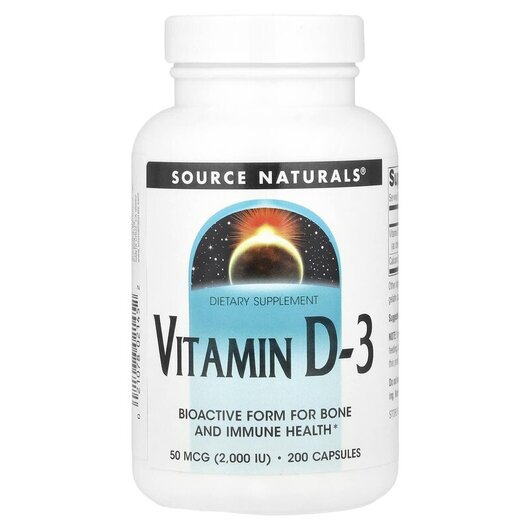 Основне фото товару Vitamin D-3 2000 IU 200, Вітамін D-3 2000 МО, 200 капсул