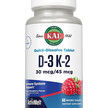 Фото товару D-3 K-2 25 mcg/45 mcg Raspberry Flavor, Вітамін K2, 60 Micro Loze
