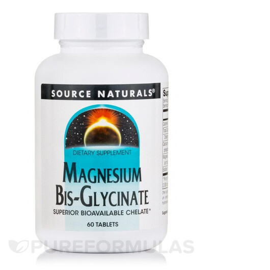 Основное фото товара Magnesium Bis-Glycinate Основное фото товара Source Naturals, Магний, Magnesium Bis-Glycinate, 60 таблеток