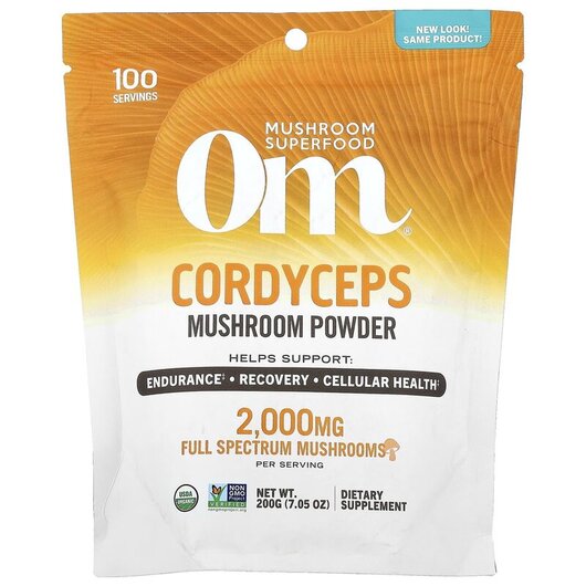 Основное фото товара Om Mushroom Superfood, Грибы, Cordyceps, 200 г