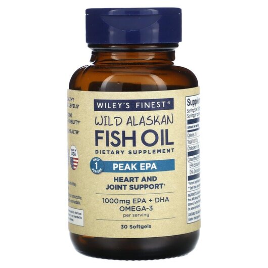 Основне фото товару Wild Alaskan Fish Oil Peak EPA 1250 mg Основне фото товару Wild Alaskan Fish Oil Peak EPA 1250 mg, ЕПК, 30 Fish Softgels