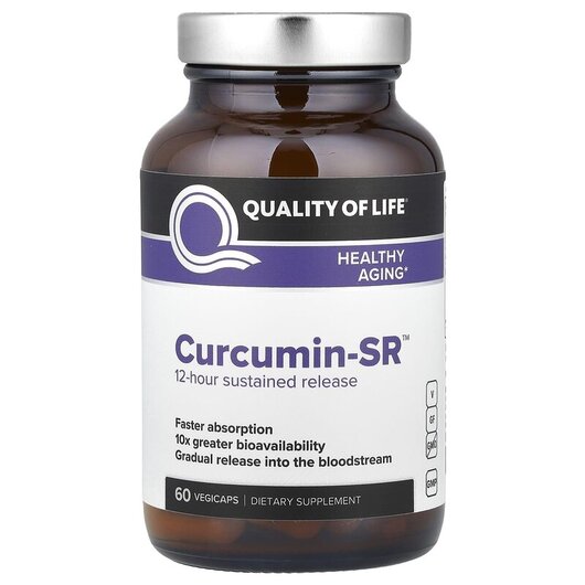 Основне фото товару Quality of Life, Curcumin-SR, Куркумін, 60 капсул