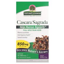 Cascara Sagrada 425 mg Каскара Nature's Answer 90 капсул Cascara Sagrada 425 mg Каскара Nature's Answer 90 капсул