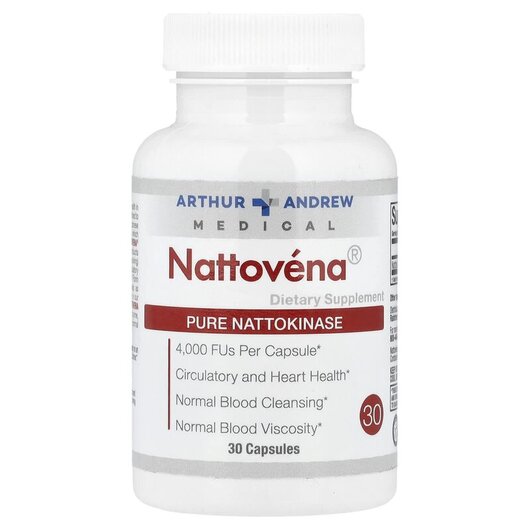 Основне фото товару Nattovena Pure Nattokinase 200 mg, Наттокіназа, 30 капсул