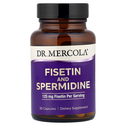 Основне фото товару Fisetin and Spermidine Основне фото товару Dr. Mercola, Fisetin and Spermidine, Спермідин, 30 капсул
