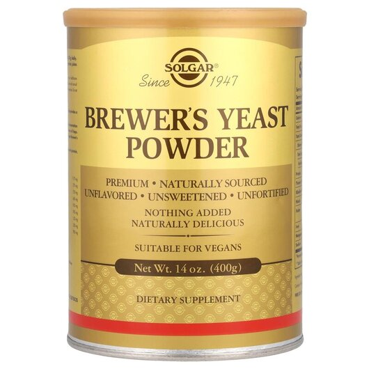 Основное фото товара Solgar, Пивные дрожжи, Brewer's Yeast Powder, 400 г