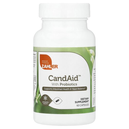 Основне фото товару Zahler, CandAid With Probiotics, Пробіотики, 60 капсул