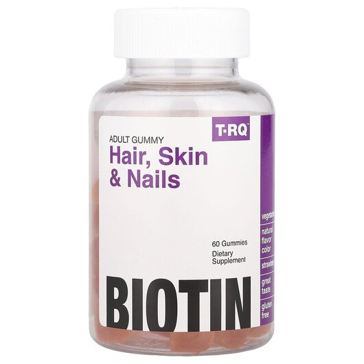 Основное фото товара Adult Gummy Hair Skin & Nails Strawberry Основное фото товара T-RQ, Биотин, Hair Skin & Nails Biotin, 60 конфет