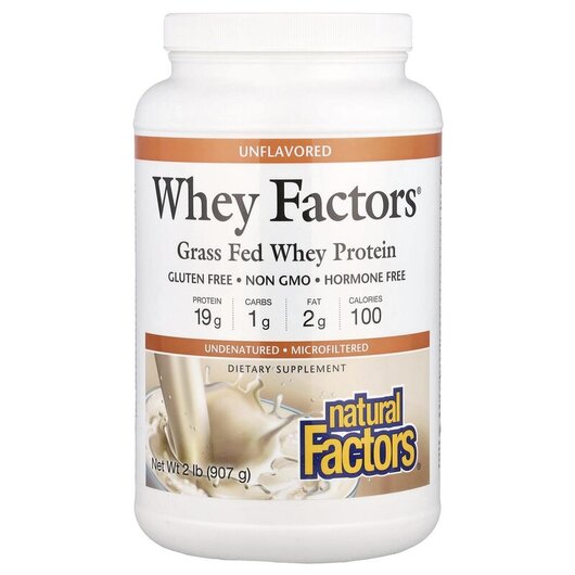 Основне фото товару Whey Factors Grass Fed Whey Protein Unflavored Основне фото товару Whey Factors Grass Fed Whey Protein Unflavored, Протеїн, 907 г