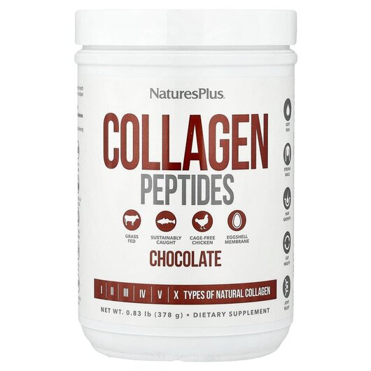 Основне фото товару Collagen Peptides Chocolate Основне фото товару Natures Plus, Collagen Peptides Chocolate, Колагенові пептиди, 37