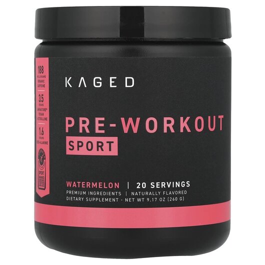 Основне фото товару PRE-KAGED Sport Pre-Workout Watermelon Основне фото товару PRE-KAGED Sport Pre-Workout Watermelon, Передтренувальний комплек