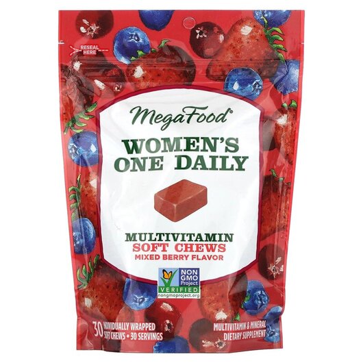Основне фото товару Women's Multivitamin Soft Chews Mixed Berry Flavor Основне фото товару Women's Multivitamin Soft Chews Mixed Berry, Вітаміни для жі