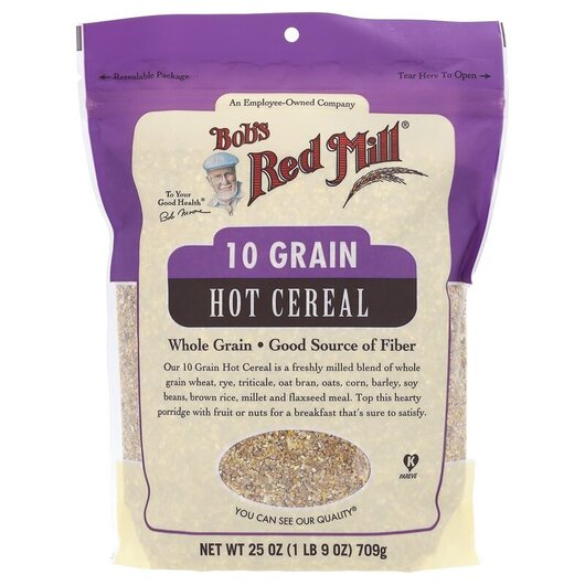 Основное фото товара 10 Grain Hot Cereal Whole Grain Основное фото товара Зерновые культуры, 10 Grain Hot Cereal Whole Grain, 709 г