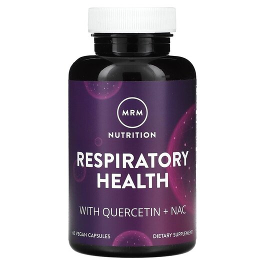 Основне фото товару Respiratory Health with Quercetin + NAC Основне фото товару MRM, Respiratory Health with Quercetin + NAC, Кверцетин, 60 капсу