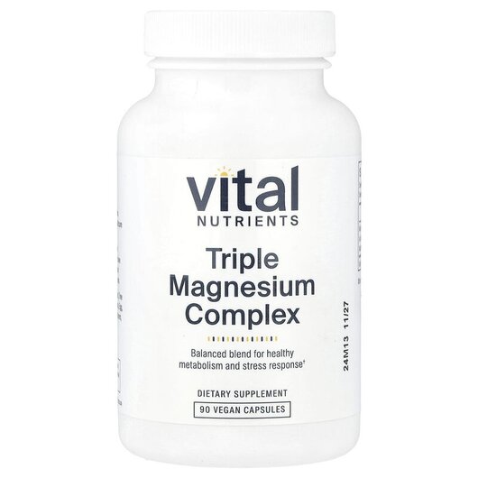 Основное фото товара Vital Nutrients, Магний, Triple Mag 250 mg, 90 капсул