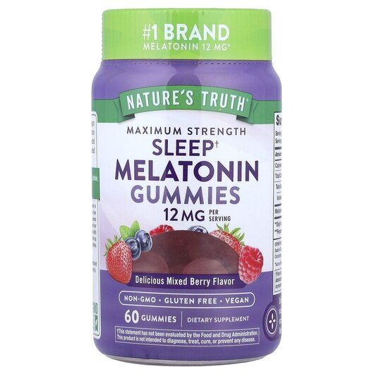 Основное фото товара Мелатонин, Melatonin Natural Mixed Berry 12 mg, 60 таблеток