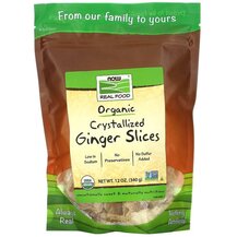 Real Food Crystallized Ginger Slices Корень Имбиря NOW