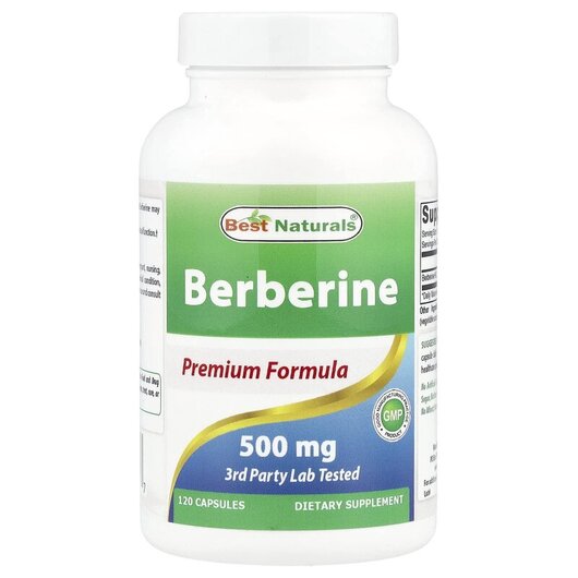 Основное фото товара Best Naturals, Берберин, Berberine 500 mg, 120 капсул