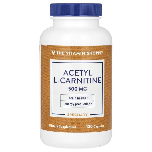 Основное фото товара Ацетилкарнитин, Acetyl-L-Carnitine 500 mg, 120 капсул