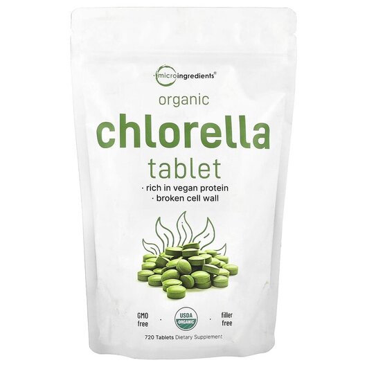 Основне фото товару Micro Ingredients, Organic Chlorella Tablet 3 g, Хлорела, 720 таб