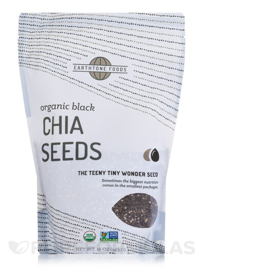 Основное фото товара Organic Black Chia Seeds Основное фото товара Earthtone Foods, Семена Чиа, Organic Black Chia Seeds, 453 г