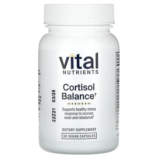 Основне фото товару Vital Nutrients, Cortisol Balance, Підтримка Кортизолу, 30 капсул