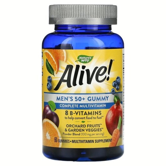 Основное фото товара Alive! Men's 50+ Gummy Multivitamin Fruit Основное фото товара Nature's Way, Витамины для мужчин, Alive! Men's 50+ Gum