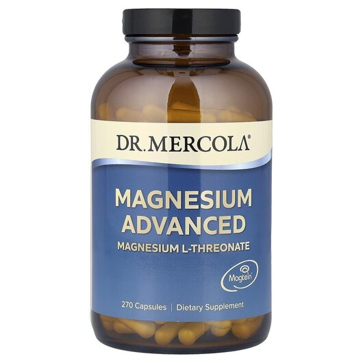Основне фото товару Dr. Mercola, Magnesium L-Threonate, Магнія L-Треонат, 270 капсул