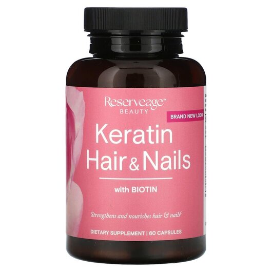 Основное фото товара Keratin Hair & Nails With Biotin Основное фото товара Кератин, Keratin Hair & Nails With Biotin, 60 капсул