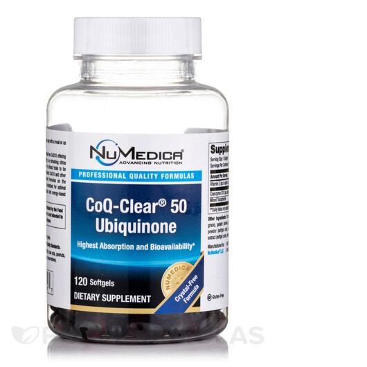 Основное фото товара NuMedica, Коэнзим CoQ10, CoQ-Clear 50 Ubiquinone, 120 капсул