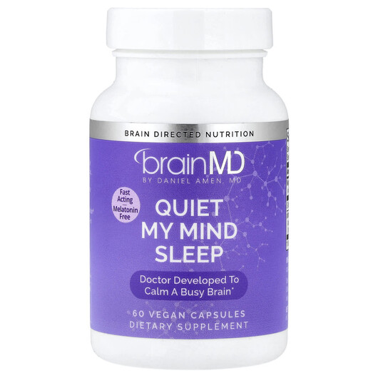 Основне фото товару BrainMD, Quiet My Mind Sleep, Підтримка сну, 60 капсул