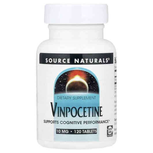 Основне фото товару Source Naturals, Vinpocetine 10 mg, Вінпоцетин, 120 таблеток