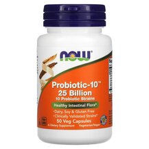 Probiotic-10 25 Billion Пробиотики NOW Foods 50 капсул