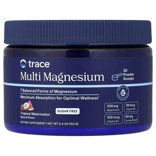 Основне фото товару Trace, Multi Magnesium Tropical Watermelon, Магній, 153 г