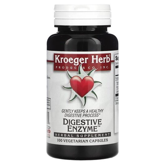 Основне фото товару Kroeger Herb, Digestive Enzyme, Ферменти, 100 капсул