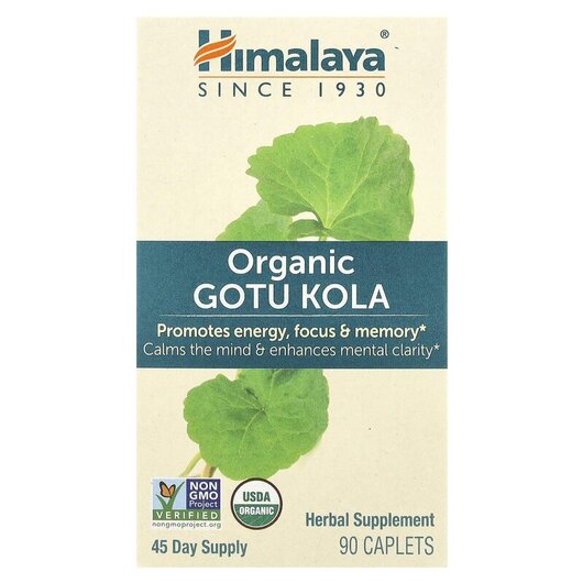 Основное фото товара Organic Gotu Kola Основное фото товара Himalaya, Готу Кола, Organic Gotu Kola, 90 таблеток