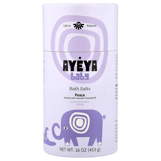 Основне фото товару Ayeya, Baby Bath Salts Lavender, Сіль для ванни, 453 г