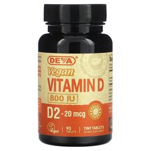 Vegan Vitamin D2 20 mcg 800 IU Веганский Витамин D2 Deva