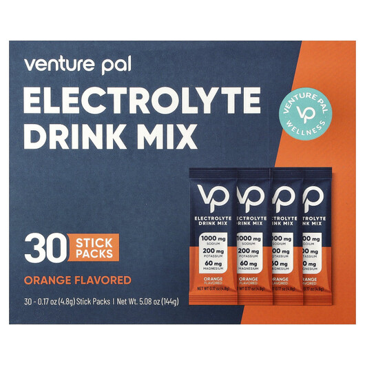 Основное фото товара Venture Pal, Электролиты, Electrolyte Drink Mix Orange, 30 шт