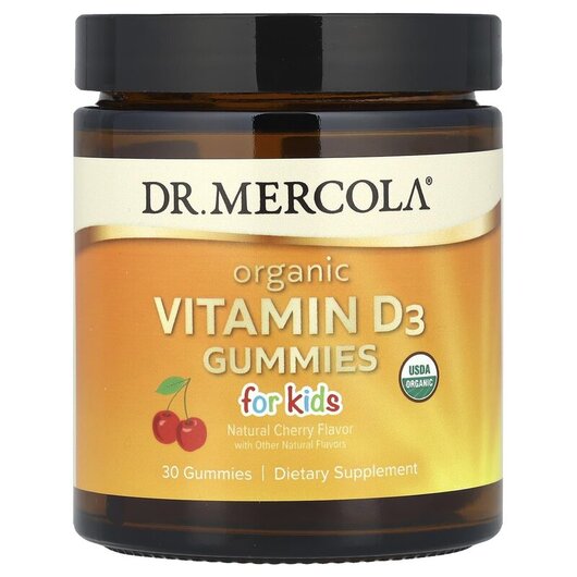 Основное фото товара Organic Vitamin D3 Gummies For Kids Natural Cherry 25 mcg 1000 IU Основное фото товара Organic Vitamin D3 Gummies For Kids Natural Cherry, Витамин D3, 3